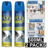 2X PestShield Fly & Wasp Killer Spray 300ml Pest Control